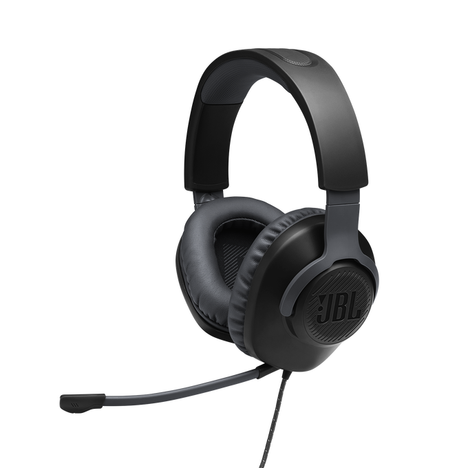 JBL Quantum 100 - Black - Wired over-ear gaming headset with flip-up mic - Detailshot 1 image number null